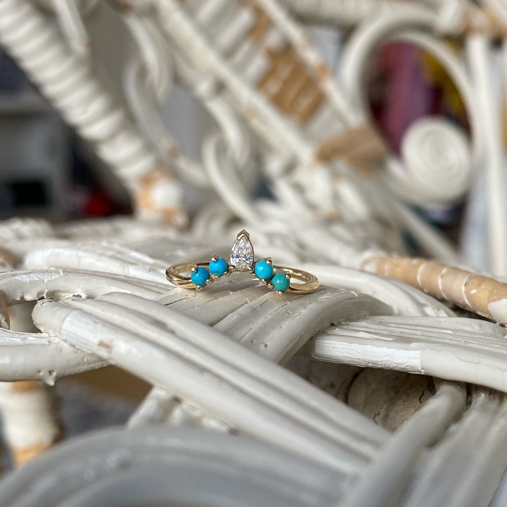 Gold and Turquoise Ring